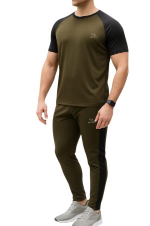 Drifit Summer Tracksuit - Olive Green & Black #203