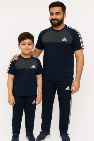Like Father Navy & Gray Straps Kings wear Summer Tracksuit #206