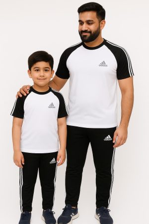 Like Father Black & White Straps Kings wear Summer Tracksuit #207