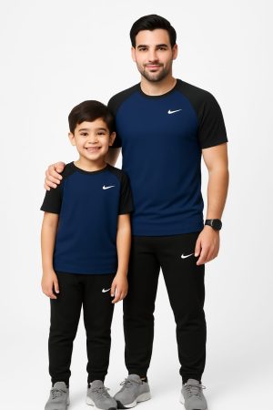 Like Father Like son -Drifit Navy & Black Reglan Sleeve Tracksuit#205